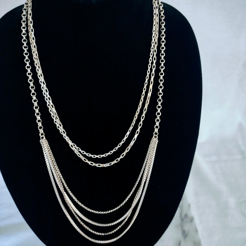 Silver Liz Claiborne Multi Strand Necklaces  & Bracelet